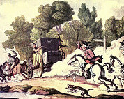 An English couple eloping to Gretna Green with her father in hot pursuit